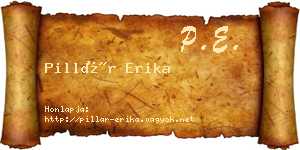 Pillár Erika névjegykártya